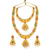 Shining Jewel Handcrafted Antique Gold Plated Temple Jewellery Combo Bridal Dulhan Necklace Set With Matching Earring For Women (SJN_32)