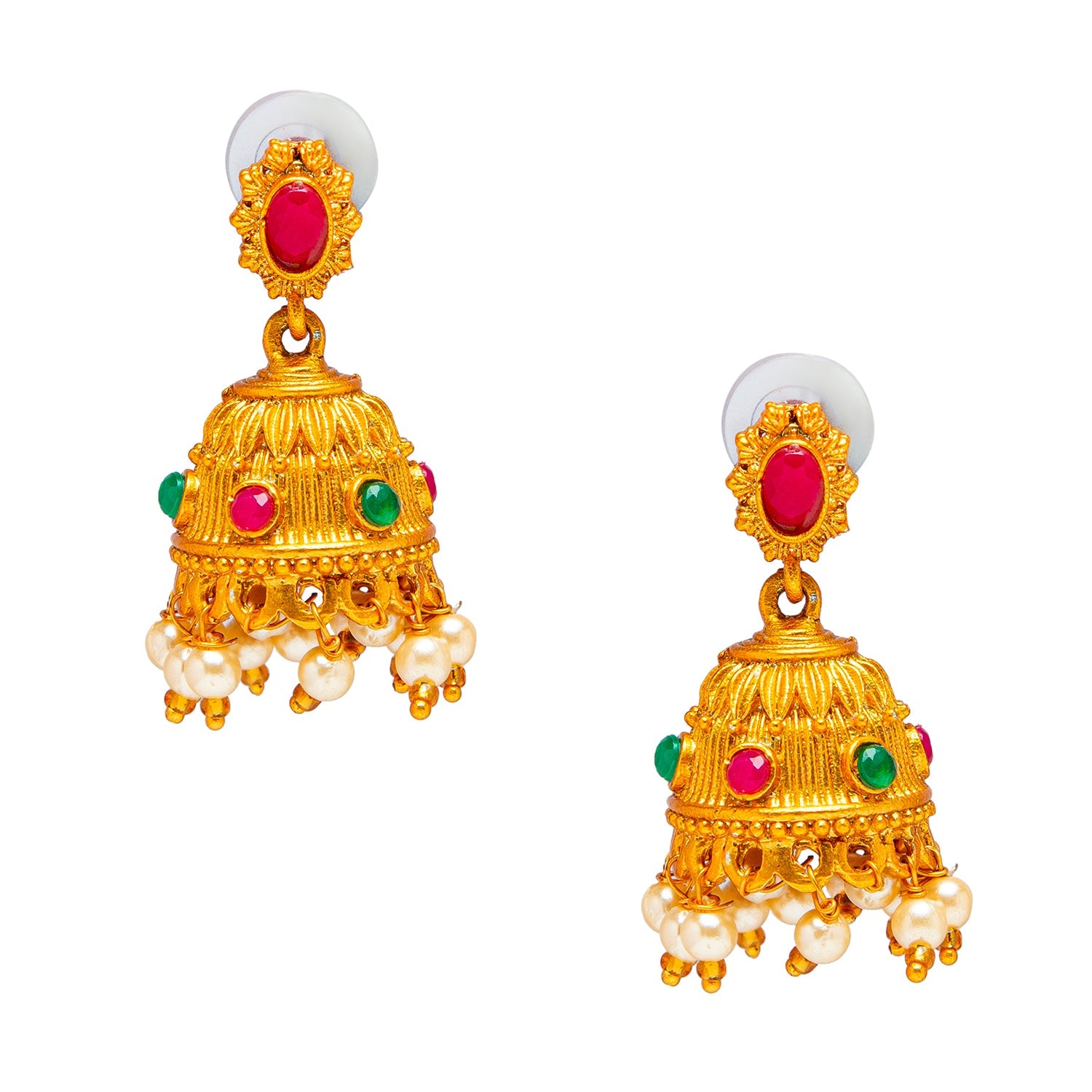 Ethnic Indian Traditional Red Gold Plated Kundan Dulhan Bridal Jewellery  Set with Choker Earrings Maang Tikka - STEORRA JEWELS - 3575161