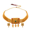 Designer Antique Gold Plated Stylish Traditional Ethnic Thushi Choker Necklace Jewellery Set for Women SJN_45