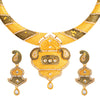 Traditional Gold Dual tone Kundan Polki Jewellery Necklace Set with earrings for Women SJN_46