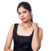 Traditional Gold Dual tone Kundan Polki Jewellery Necklace Set with earrings for Women SJN_47