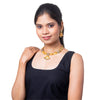 Traditional Gold Dual tone Kundan Polki Jewellery Necklace Set with earrings for Women SJN_49