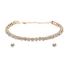 Shining Jewel RoseGold Plated Western CZ, Crystals & AD Choker Necklace with Earrings for Women (SJN_52)