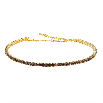 Shining Jewel Gold Plated Western CZ, Crystals & AD Choker Necklace for Women (SJN_53_G)