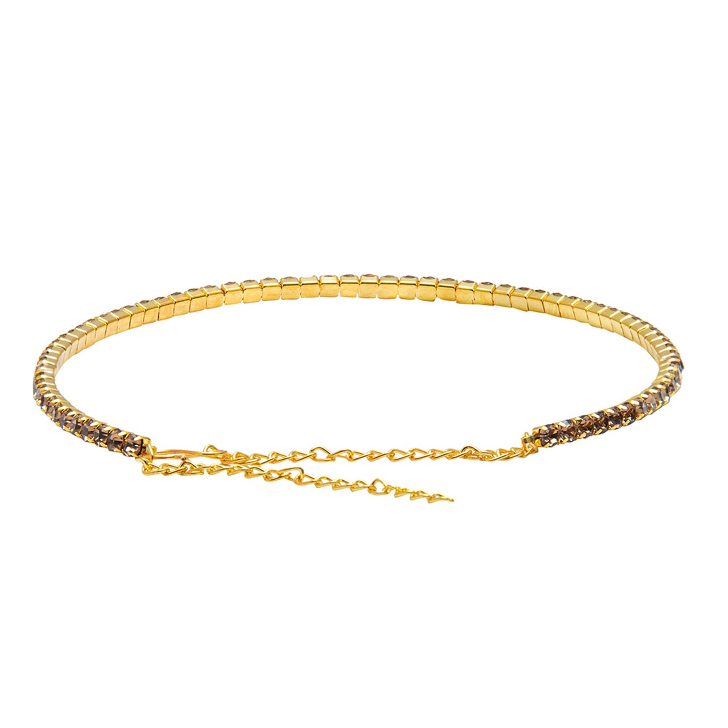 Shining Jewel Gold Plated Western CZ, Crystals & AD Choker Necklace for Women (SJN_53_G)