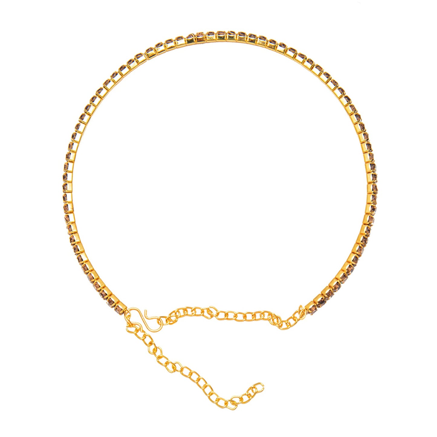 Shining Jewel Gold Plated Western CZ, Crystals & AD Choker Necklace for Women (SJN_53_G)