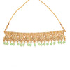 Shining Jewel Gold Plated Kundan Pearl Choker Bridal Necklace Combo Jewellery Set with Tikkka and Earrings for Women (SJN_56_LG)