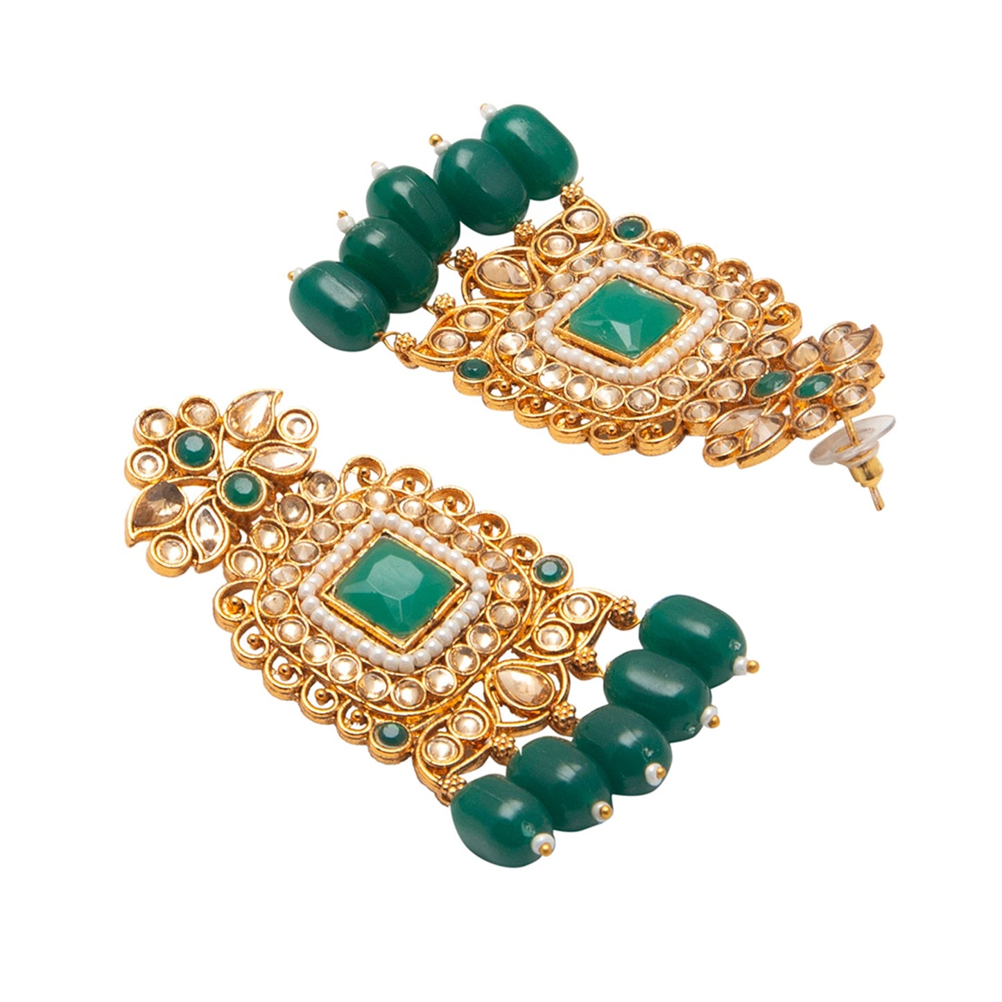 Shining Jewel Gold Plated Kundan Pearl Choker Bridal Necklace Combo Jewellery Set With Tikka and Earrings for Women (SJN_60_G)