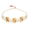 Shining Jewel Multistrand Traditional Design Pearl Choker Necklace Jewellery Set for Women (SJN_64)