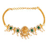Shining Jewel Designer Gold Plated Godess Lakshmi Temple Jewellery Choker Necklace With Matching Earring For Women (SJN_69_G)