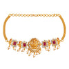 Shining Jewel Designer Gold Plated Godess Lakshmi Temple Jewellery Choker Necklace With Matching Earring For Women (SJN_69_M)