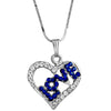 Shining Jewel Silver Rhodium Plated Heart Love Locket Pendant Valantine Gift Nekclace for Women (SJN_84_B)