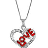 Shining Jewel Silver Rhodium Plated Heart Love Locket Pendant Valantine Gift Nekclace for Women (SJN_84_R)