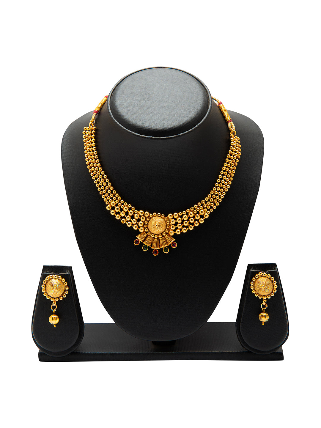 Shining Jewel Handcrafted Antique Gold Plated Jewellery Necklace set With Matching Earring For Women (SJN_89)