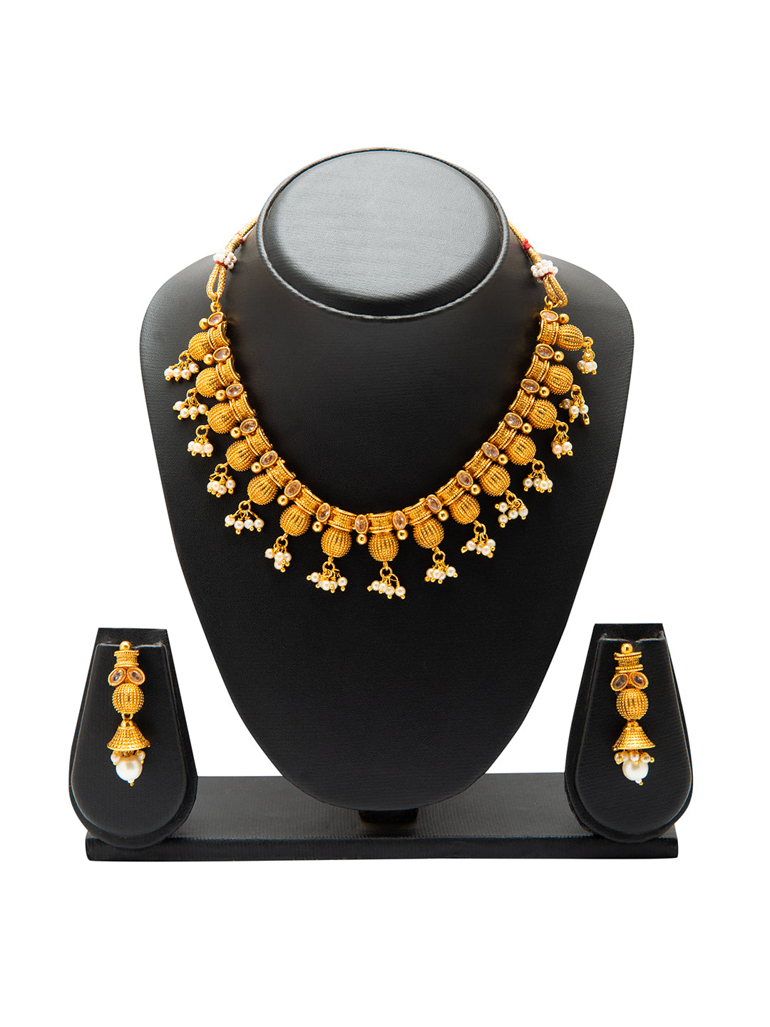 Shining Jewel Handcrafted Antique Gold Plated Jewellery Necklace set With Matching Earring For Women (SJN_91)