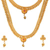 Shining Jewel Handcrafted Antique Gold Plated Jewellery Combo Bridal Dulhan Necklace Set With Matching Earring For Women (SJN_95)