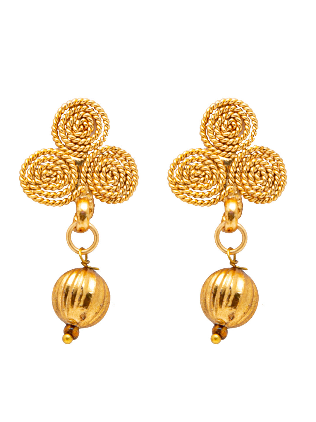 22K Yellow Gold Earrings, Gold Jewelry, Handmade Vintage Look Indian  Earrings | eBay