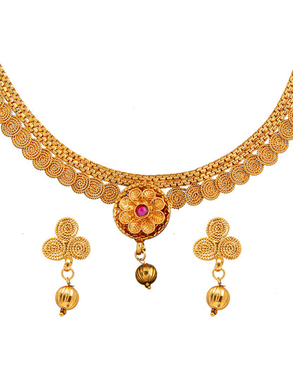 Shining Jewel Handcrafted Antique Gold Plated Jewellery Combo Bridal Dulhan Necklace Set With Matching Earring For Women (SJN_95)