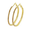 Austrian Crystal and CZ Gold Plated Hoop Earrings for Women (SJ_1093)