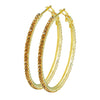 Austrian Crystal and CZ Gold Plated Hoop Earrings for Women (SJ_1094)