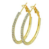 Austrian Crystal and CZ Gold Plated Hoop Earrings for Women (SJ_1097)