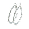 Austrian Crystal and CZ Silver Plated Hoop Earrings for Women (SJ_1099)