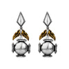Two tone Gold & Silver Plated Designer Traditional  Antique Oxidised Look Brass Earring for Women (SJ_1102)
