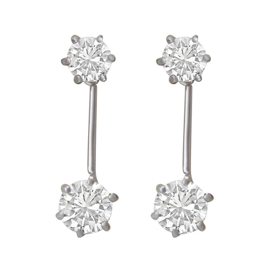 Rhodium Zirconia Dangle & Drop Earring (SJ_119)