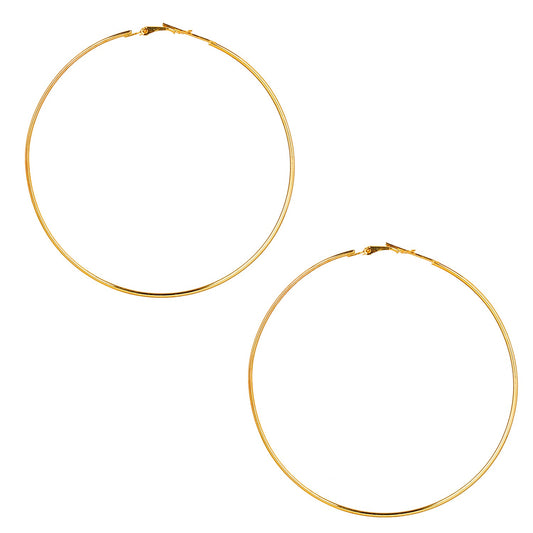 Fine Gold Plated Big Size Partywear and Stylish Hoop Earrings For Girls and Women  (SJ_1306)