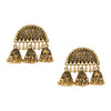 18K Antique Gold Oxidised Afghani Chandbali Earrings (SJ_1315)