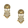 18K Antique Gold Stylish Oxidised Afghani Chandbali Earrings (SJ_1320)
