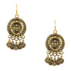 18K Antique Gold Stylish Oxidised Afghani Chandbali Earrings (SJ_1324)