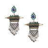 925 Dual Tone Stylish Oxidised Afghani Chandbali Earrings (SJ_1341)