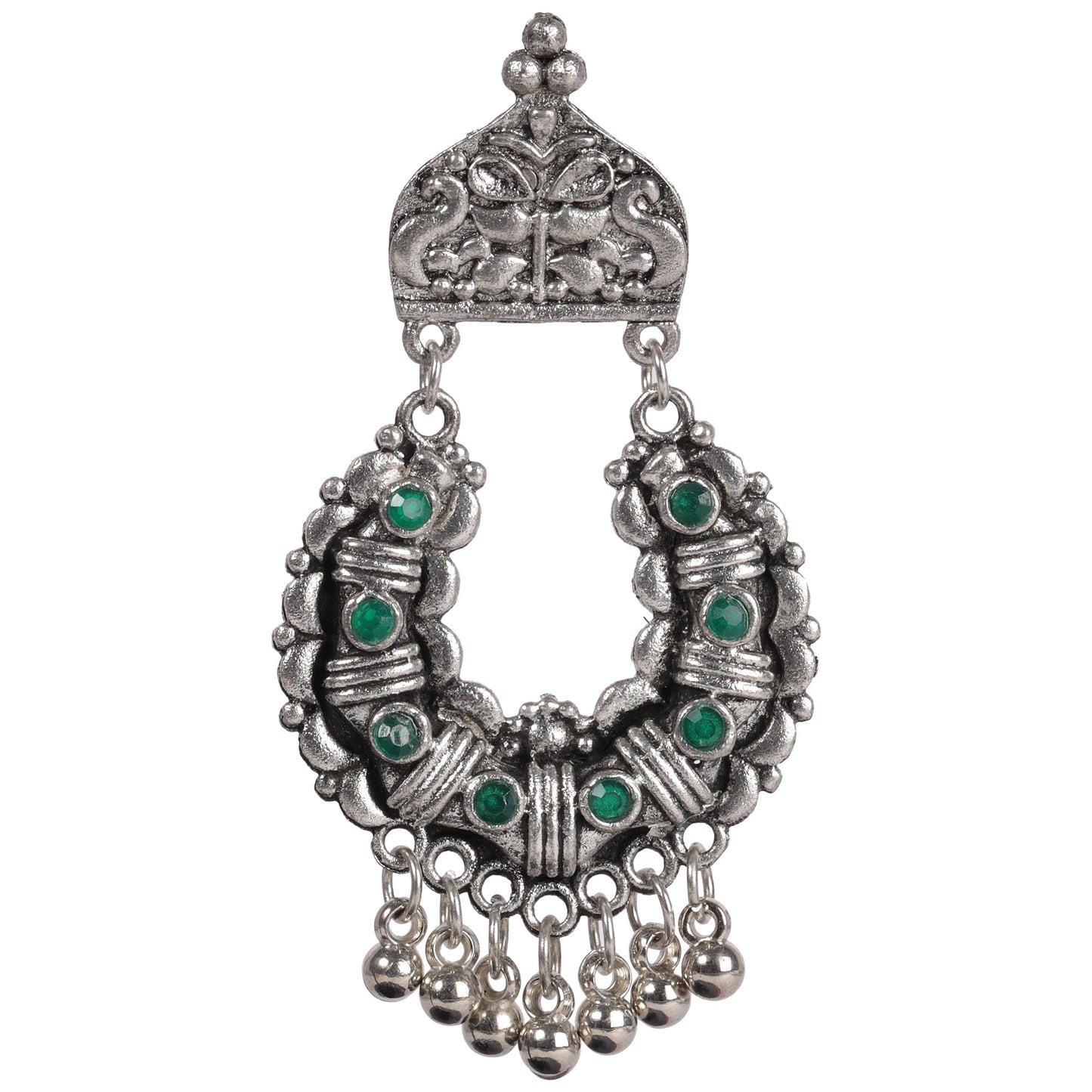 Antique Oxidised Silver Afghani Drop Earrings for Women & Girls  (SJ_1344)