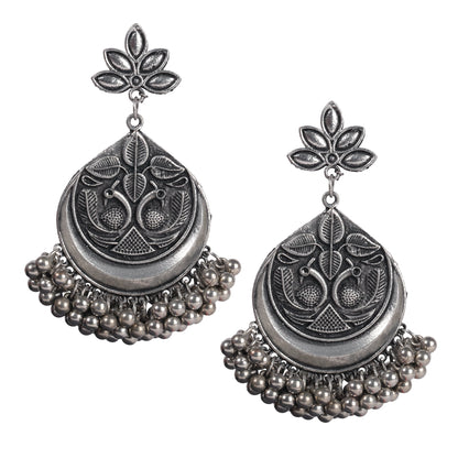 Antique Gold Afghani Chandbali Earrings (SJ_1349)