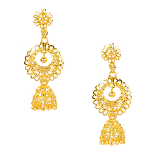 Traditional Gold Jhumki Earings (SJ_1354)