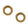 18K Antique Gold Stylish Oxidised Afghani Stud Hoop Earrings For Women (SJ_1381)