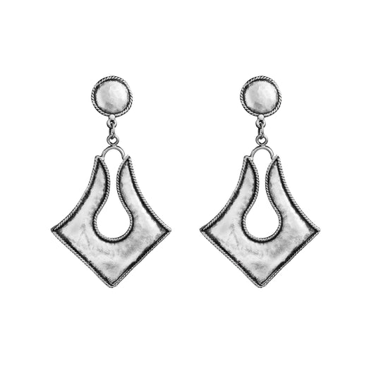Antique Silver Lord Shiva Trishul Oxidised Earring For Women (SJ_1419)