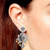 Dual Tone Antique Kamal Lotus Oxidised Earring for Women and Girls (SJ_1422)