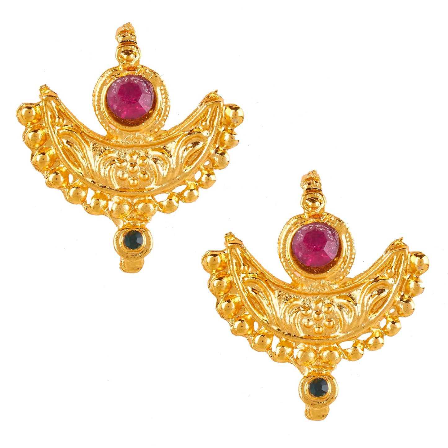 Traditonal Gold Stud Earrings for Women 22K (SJ_1436)