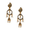 Antique Gold Plated Peacock Jhumki Earrings For Women (SJ_1448)