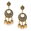 Antique Gold Stylish Oxidised Afghani Chandbali Earrings For Women (SJ_1456)