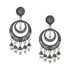 925 Antique Silver Stylish Oxidised Afghani Chandbali Jhumka Earrings  (SJ_1465)
