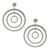 Austrian Crystal and CZ Silver Plated Multilayered Stylish Hoop Earrings for Women (SJ_1469)