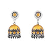 Two tone Gold & Silver Plated Antique Oxidised Jhumka for Women (SJ_1473)