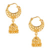 24K Gold Medium Size Chandbali Jhumki Earring with Pearls (SJ_1476)