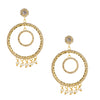 Austrian Crystal and CZ Gold Plated Multilayered Stylish Hoop Earrings With Pearls Hanging for Women (SJ_1481)
