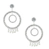 Austrian Crystal and CZ Silver Plated Multilayered Stylish Hoop Earrings With Pearls Hanging for Women (SJ_1482)