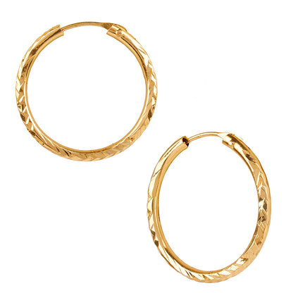 24K Traditional Gold Bali Hoop Earrings For Women and Girls (SJ_1483)