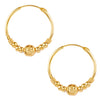 18K Gold Traditional Hoop  Earrings with Pearls (SJ_1485)